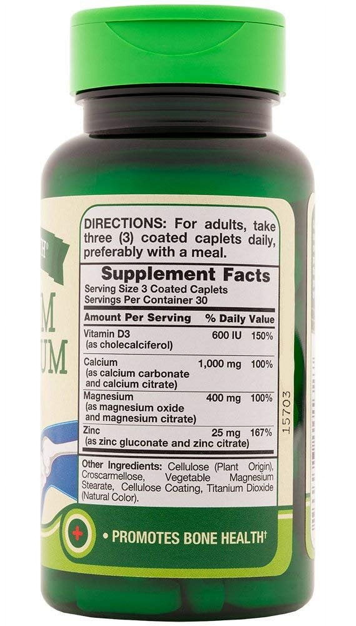 Nature's Truth Bone Calcium Magnesium Zinc w/ Vitamin D3, 90ct, 6-Pack