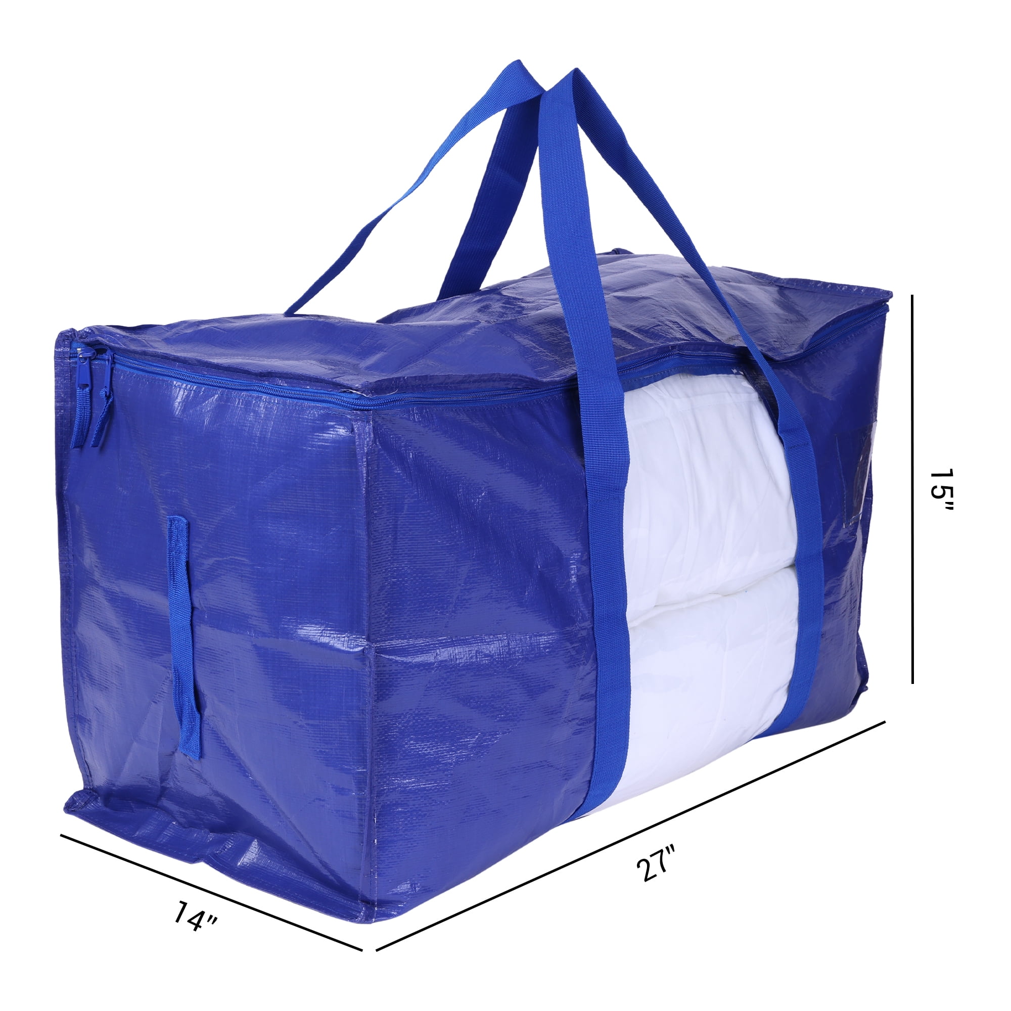 Unique Bargains 1 Pack Clothes Storage Bags Moving Bags Blue 27*14*15in