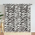thumbnail image 5 of Animals Zebra Print Curtain, Room Darkening Thermal Insulated Blackout Fashion Black White Window Drapes with Grommets for Living, Dining, Bedroom,Set of 2 Panels-52"W x 63"L (Pack of 2), 5 of 7