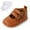 Brown, variant on Baby Boys Girls PU Leather Crib Shoes Newborn Soft-soled Crib Shoes + Socks Set