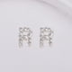 thumbnail image 1 of Pendientes de plata de ley s925 con forma de mini diamantes y 26 letras en inglés, con circonitas y diamantes, estilo coreano, para mujer, 1 of 6