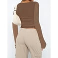 thumbnail image 3 of Lamuusaa Women's Sweetheart Neck Cropped Tops Solid Color  Long Sleeve Shirts Streetwear, 3 of 3