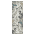 thumbnail image 5 of GENIMO 2' x 6' Runner Rug, Machine Washable Non Slip Low Pile Hallway Runner Rug for Kitchen Laundry Room, Muted Abstract, Blue Gray, 5 of 6