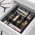 thumbnail image 2 of Blu Monaco Desk Drawer Organizer Tray with 12 Adjustable Compartments - Black metal small Drawer Organizer bins - Desk Drawer Organizers Office or Desk Organizers and storage for Office Organization, 2 of 8