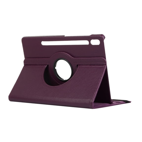 For Samsung Galaxy S7 FE 12.4 Inch, Premium PU Leather Multi-Angle Viewing Stand Slim Folding Hard Back Case for S7 FE (T730/T735), Purple