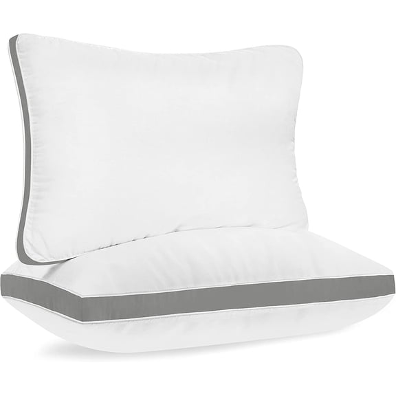 Premium Sleeping Pillow, Firm & Lofty Pillow, Size - 17 X 27 Inch | Bed Pillow For Sleeping, Microfiber Pillow, Washable | White Pillow - Set Of 2