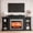 B# 72" Black, variant on LGHM 72" Fireplace TV Stand for 75 inch 80 inch TV, Electric Fireplace with Mantel, Farmhouse Television Stands with 23" Electric Fireplace, White Brown