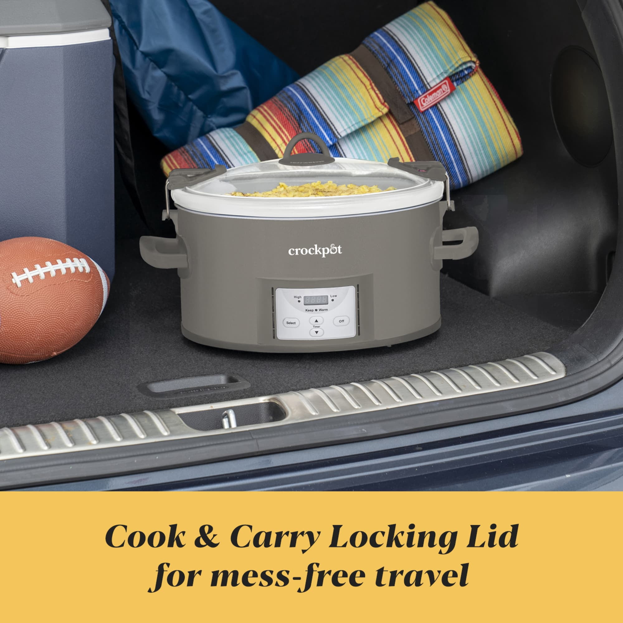 Crock-Pot Programmable 7-Quart Cook and Carry Slow Cooker, Grey