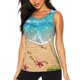 thumbnail image 1 of Balery Tropical Beach With Starfish Camiseta sin mangas estampada ligera para mujer, tops de entrenamiento sin mangas, camisetas de yoga transpirables de secado rápido.-X-Large, 1 of 7