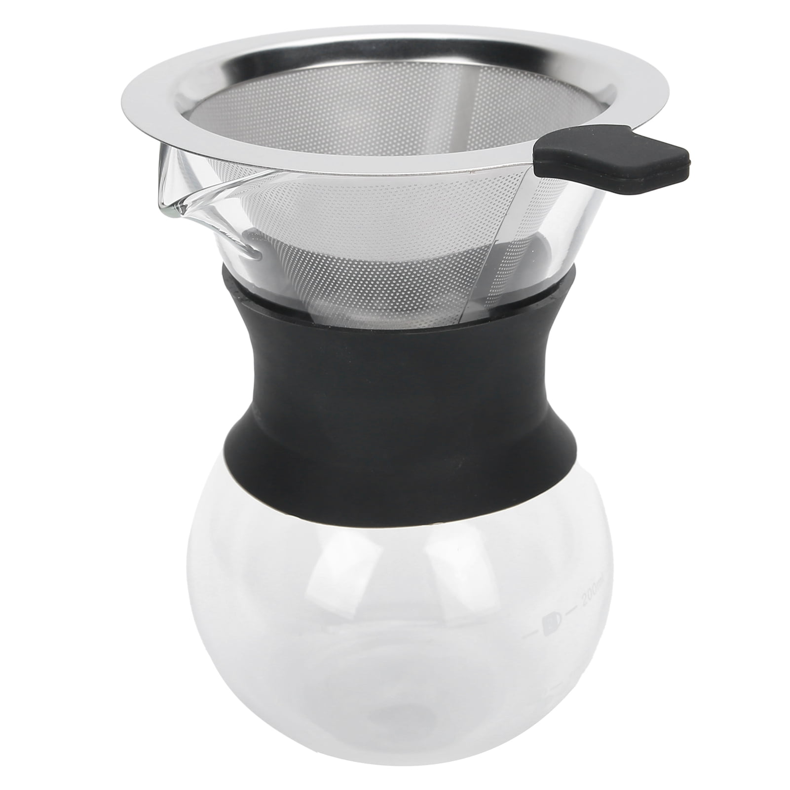 Reusable Glass Coffee Pot with Stainless Steel Filter Manual Drip Coffee Maker Set200ml Walmart