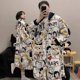 thumbnail image 2 of Pijamas de pareja de terciopelo grueso con dibujos animados de Snoopy, Charlie Brown y PeppermintPatty, pijamas largos de terciopelo coral con película de anime creativa, 2 of 5