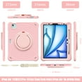 thumbnail image 3 of Rugged Kid Proof Case for iPad Air 11 Inch 2024, Heavy Duty Protection Shockproof 360° Swivel Ring Stand Handle Case Cover with Shoulder Strap for iPad Air 11 Inch 2024, Pink, 3 of 18