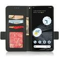 thumbnail image 2 of Wallet Case for Google Pixel 7 Pro, Soft Silicone Lychee Pattern PU Leather Shockproof Flip Cover with Card Slots Holder Magnetic Clasp Lock Drop Resistant Kickstand Phone Case,Black, 2 of 5