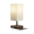 thumbnail image 6 of Lavish Home Small LED Desk Lamp with USB Charging Port (Linen/Brown), 6 of 7