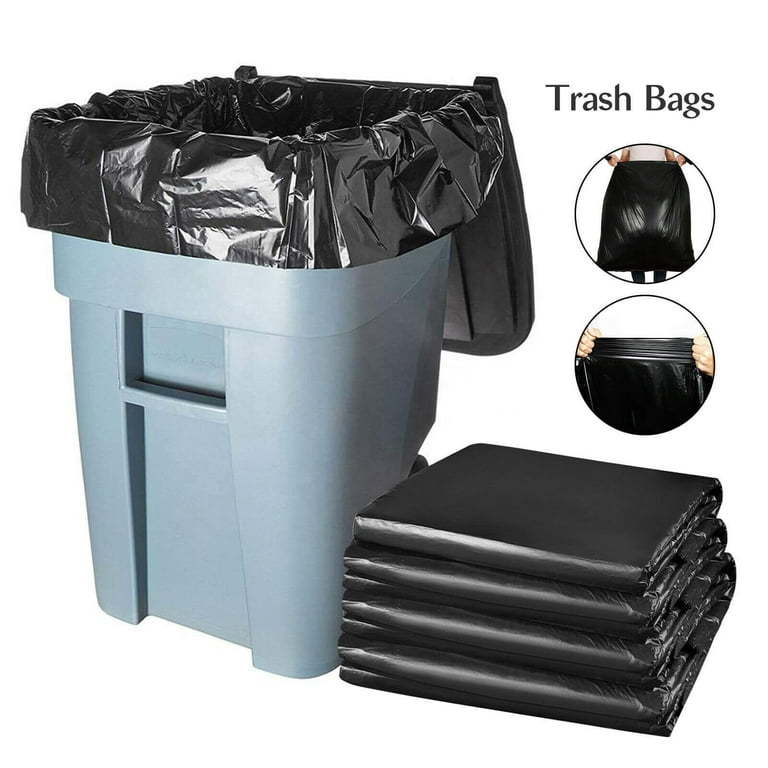 Heavy Duty 45 Gallon Trash Bags Huge Large Black Plastic Garbage
