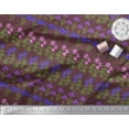 thumbnail image 2 of Soimoi Poly Georgette Fabric Leaves & Floral Clip Art Print Sewing Fabric Yard 42 Inch Wide, 2 of 3