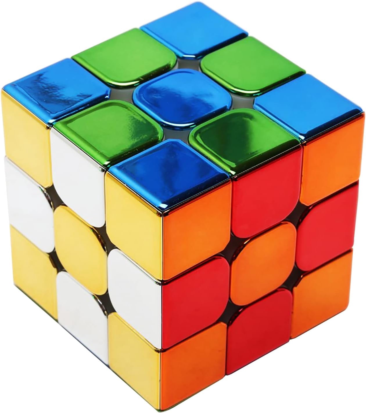 3x3 Speed Cube, Mirror Surface Magic Cube, Stickerless Puzzle Game for Brain Teasers