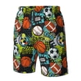 thumbnail image 3 of Wukai Balls Print Beach Trunks with Compression Liner Swimsuit Quick Dry Beach Sports Shorts with Pocket-XX-Large, 3 of 8