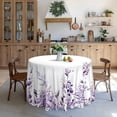 thumbnail image 6 of Eucalyptus Leaves Tablecloth Waterproof Fabric,Round Watercolor Oil-Proof Wrinkle Resistant Table Cover for Dining Table, Buffet Parties and Campin,Purple Leaves(60" inch Round), 6 of 6