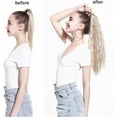 thumbnail image 4 of Aorsher Natural Black Clip in Ponytail Extension, 24 Inch Long Curly Wavy Ponytail Natural Wavy Synthetic Hairpiece Pony Tails Hair Extension for Women Daily Use, 4 of 6