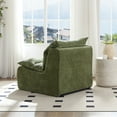 thumbnail image 4 of AENKYO Modern Accent Lounge Chair, Comfy Armless Foam Lazy Sofa with Washable Cover, Living Room & Bedroom, Green, 4 of 9