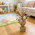 thumbnail image 3 of Mini Easter Egg Tree Decor - Tabletop Tree Statue with Ornament Eggs, Easter Party & Wedding Centerpiece, Spring Summer Home Decoration Gift, 3 of 4
