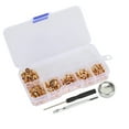 thumbnail image 2 of 100 Sets Round Monk Head Rivets Brass Screws Studs Leather Garment Craft Button Gold 3 Tools, 2 of 14