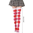 thumbnail image 5 of Women Girls Student Thigh High Socks European College Style Vintage Colorful Argyle Plaid Pattern Over Knee Stockings, 5 of 20