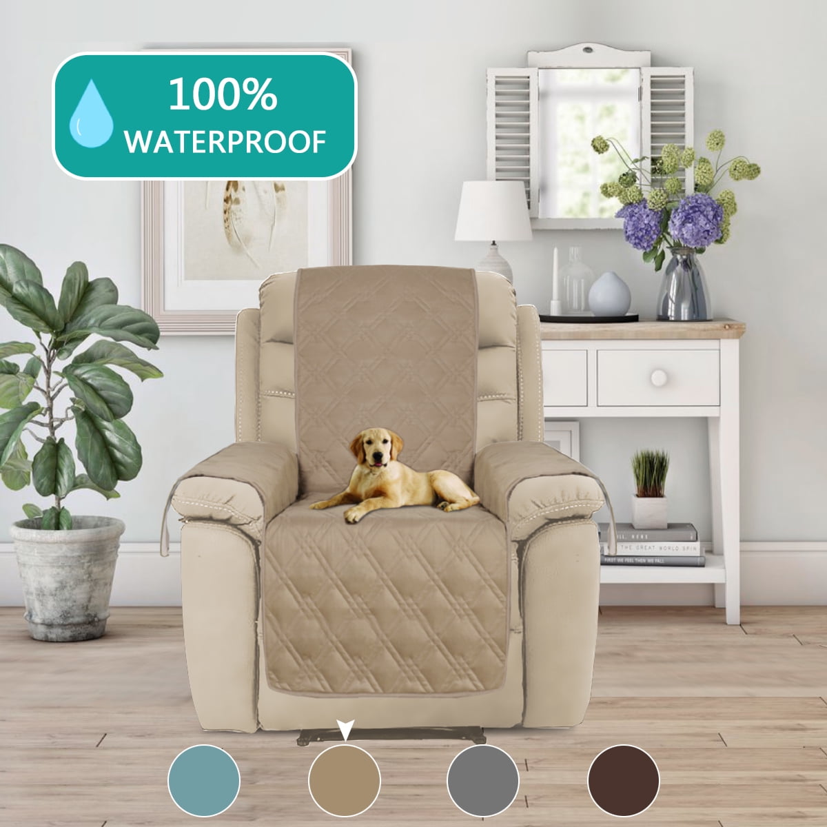 Turquoize 1-Piece Waterproof Reversible Quilted Recliner ...