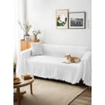 thumbnail image 3 of White Couch Cover for Dogs, Modern Simple White Backdrop Washable Sofa Covers Slipcover for Pets Dogs Futon Cover, Couch Recliner Covers, Oversized Chair Slipcover 71"x91", 3 of 9