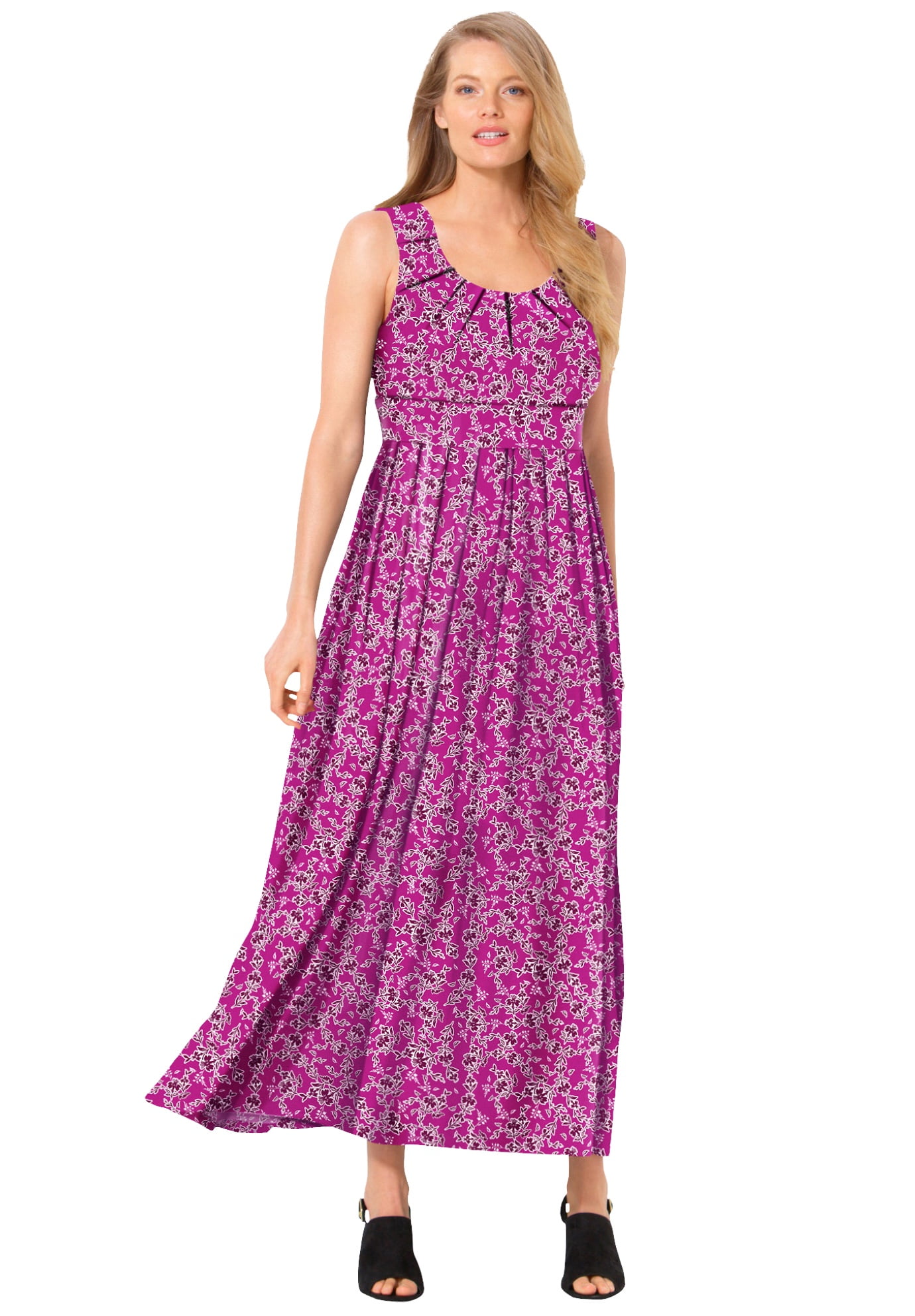 Woman Within Woman Within Women's Plus Size EmpireWaist Print Maxi