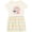 Natural with Stripes, variant on Inktastic Christmas Let It Snow Cute Snow Man with Snowflakes Girls Toddler Dress