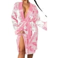 thumbnail image 1 of Dewadbow Women Satin Silk Robes Trendy Long Sleeve Silky Bathrobe Sleepwear, 1 of 6