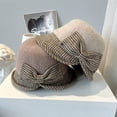 thumbnail image 2 of CoCopeaunt Fall And Winter Fishermen’s Cap Women’s Fragrance Style Bow Wool Basin Cap After The Roll Split Fashion Hat Tide, 2 of 6