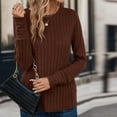 thumbnail image 6 of GuangCheng Womens Long Sleeve Kint Textured Tops Crew Neck Casual Fitted Warm Blouses Shirts, 6 of 6