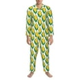 thumbnail image 3 of Fotbe Corn Cob Pattern Long Sleeve Pajama Set for Men,Sleepwear Set,2-piece Loungewear Set,Soft PJs Comfy Nightwear with Pockets-, 3 of 7