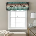thumbnail image 3 of Live Love Laugh Valance Curtain Vintage Floral Texture Brown Teal Wood Grain Window Valances Rod Pocket Short Curtains Window Treatments for Kitchen Bedroom Bathroom Laundry 54" x 18", 3 of 9