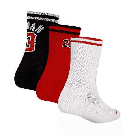 Jordan Big Boys 3-Pack Varsity Jersey Crew Socks Size 9-11