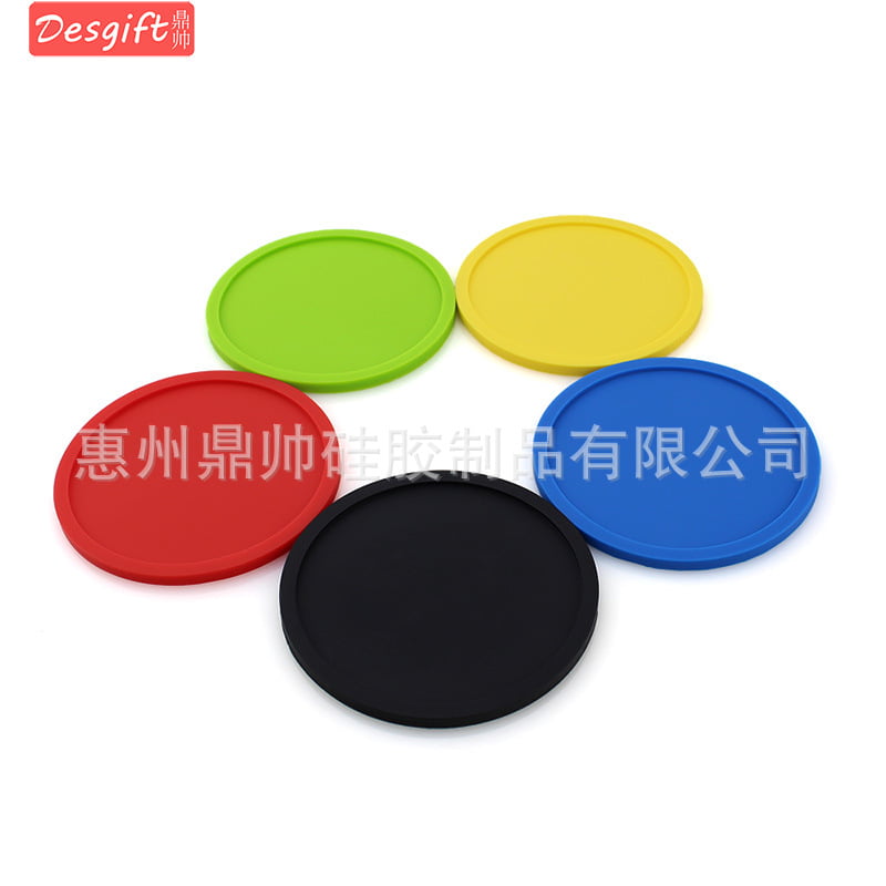 8pc Set Round Black Silicone Coasters Non-slip Cup Drinks Glasses Mats Pad US 