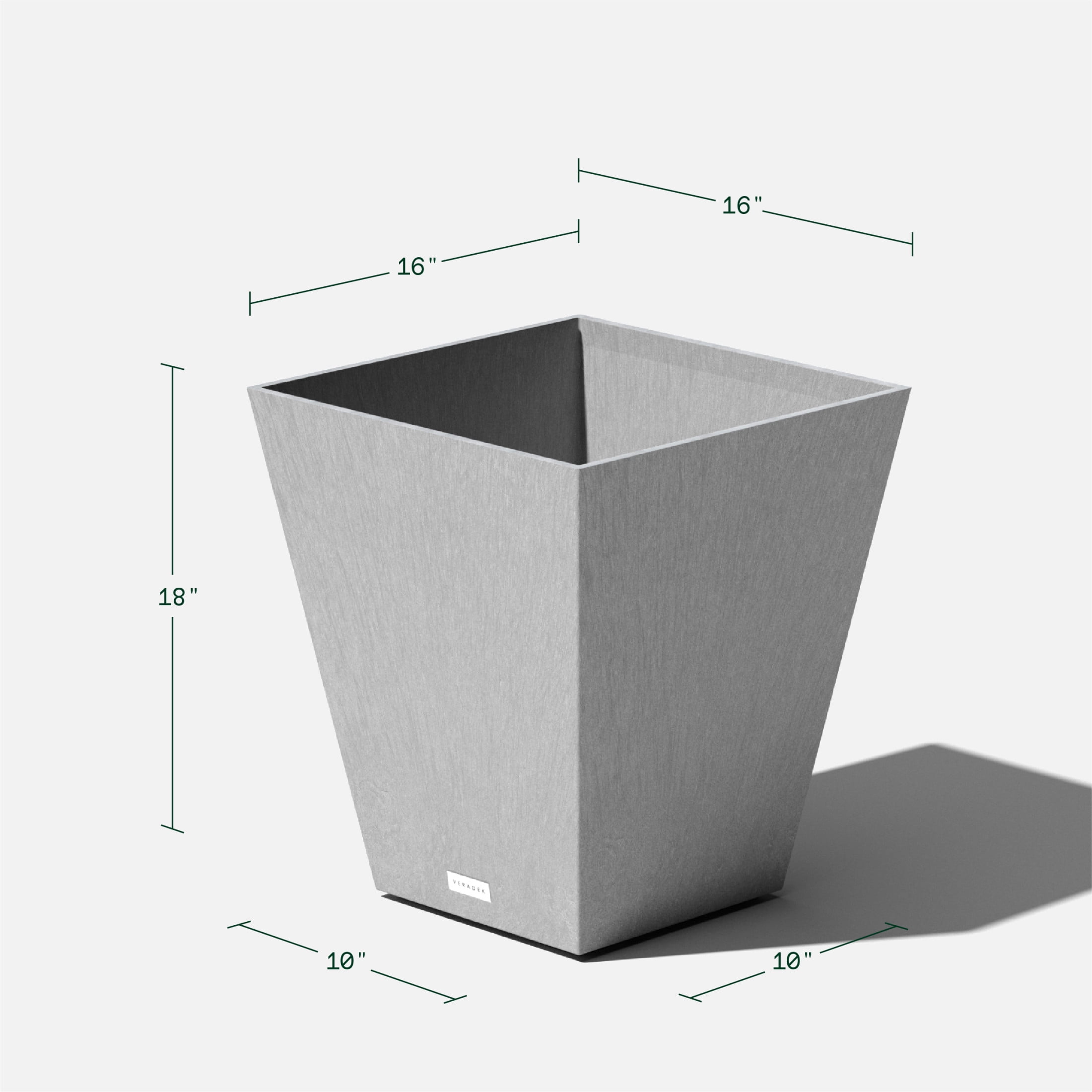 Veradek Pure Series Nobleton 18" Plastic Planter 2-Pack Gray