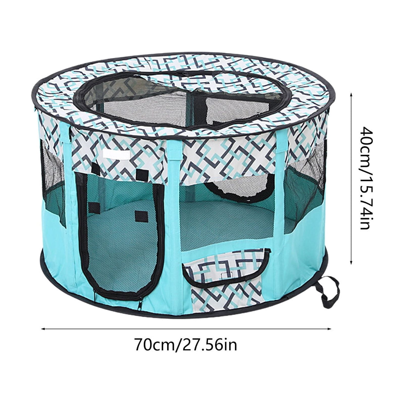 Portable Pet Cat Playpen, Round Cat Cages Indoor Collapsible Dog Crates Tent Kennel Playpen Indoor & Outdoor (Green)