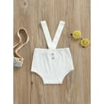 thumbnail image 2 of GXFC Infant Baby Girls Boys Summer Suspender Shorts Newborn Adjustable Strap Solid Ribbed Shorts Pants Casual Clothes 0-18 M, 2 of 9