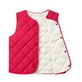 thumbnail image 1 of MIASHUI Vestes d'Hiver pour Enfants Garçons Filles Couleur Unie Col Rond Sans Manches, Rose Vif, 5-6 Ans, 1 of 3