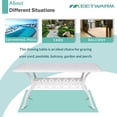 thumbnail image 5 of MEETWARM Outdoor 60" Rectangular Patio Dining Table, All Weather Cast Aluminum Large Patio Furniture Table Fits for 6-8 Person with 2" Umbrella Hole, White, 5 of 7