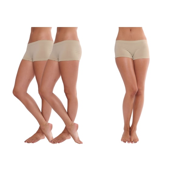 Women's Seamless Boyshort Mini Shorts Under Short Slipshort - Value Saver Multi Pack