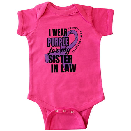 

Inktastic Chronic Pain I Wear Purple For My Sister in Law Gift Baby Boy or Baby Girl Bodysuit