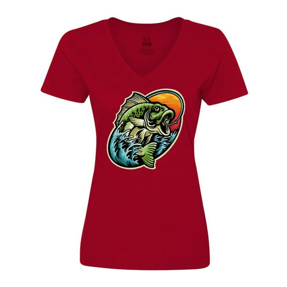 Inktastic Fishing Women's V-Neck T-Shirt