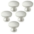 thumbnail image 3 of Cauldham 5 Pack Solid Round Kitchen Cabinet Knobs Pulls (1-1/8" Diameter) - Dresser Drawer/Door Hardware - Style R126 - Satin Nickel, 3 of 5