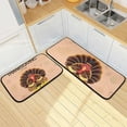 thumbnail image 7 of SKYSONIC Thanksgiving Turkey 2 Pieces Kitchen Rug Cushioned Anti-Fatigue Kitchen Rugs Set for Home Office Laundry,19.7" x 27.6"+19.7" x 47.2", 7 of 7
