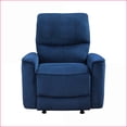 thumbnail image 5 of Recliners, Modern Power Rocker Reclining Chair with Navy Blue Velvet & Solid Wood Frame | Navy Blue | Solid Wood, 5 of 9